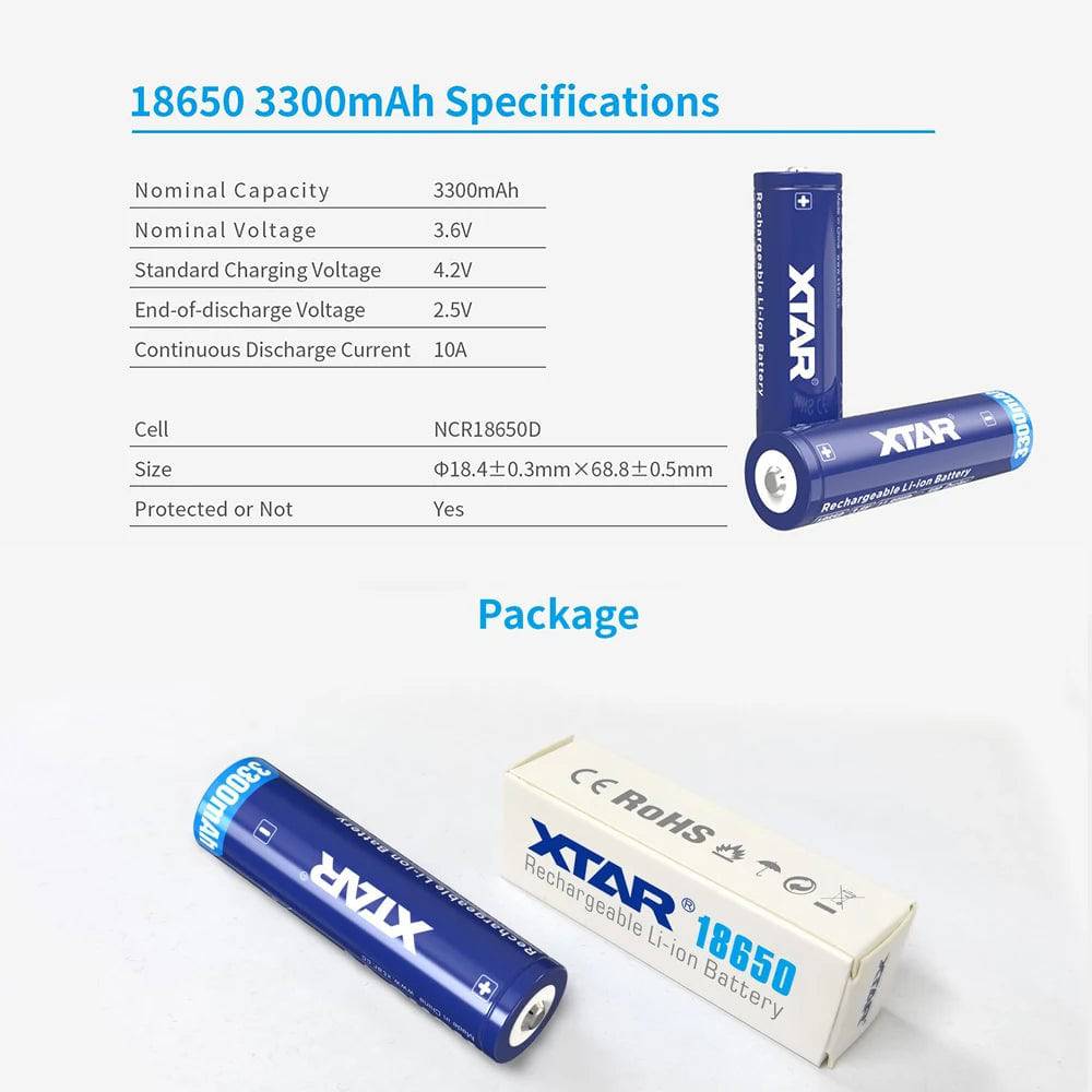Acumulator 18650 XTAR 6V 3300mAh protectie PCB - Articole de Vanatoare
