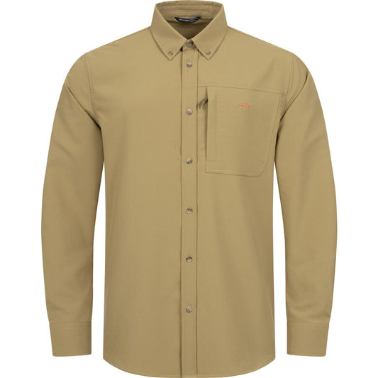 Camasa Blaser Airflow Dull Gold articolevanatoare tesatura bej cu buzunar si maneci lungi