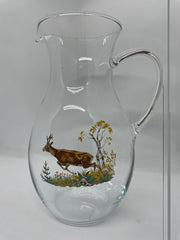 Carafa sticla decorata cu motive vanatoresti