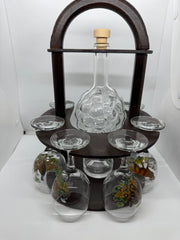 Set Sticla cu Suport Pentru 6 Pahare