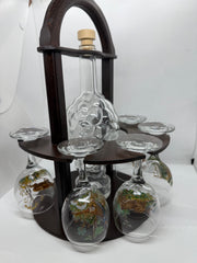 Set Sticla cu Suport Pentru 6 Pahare