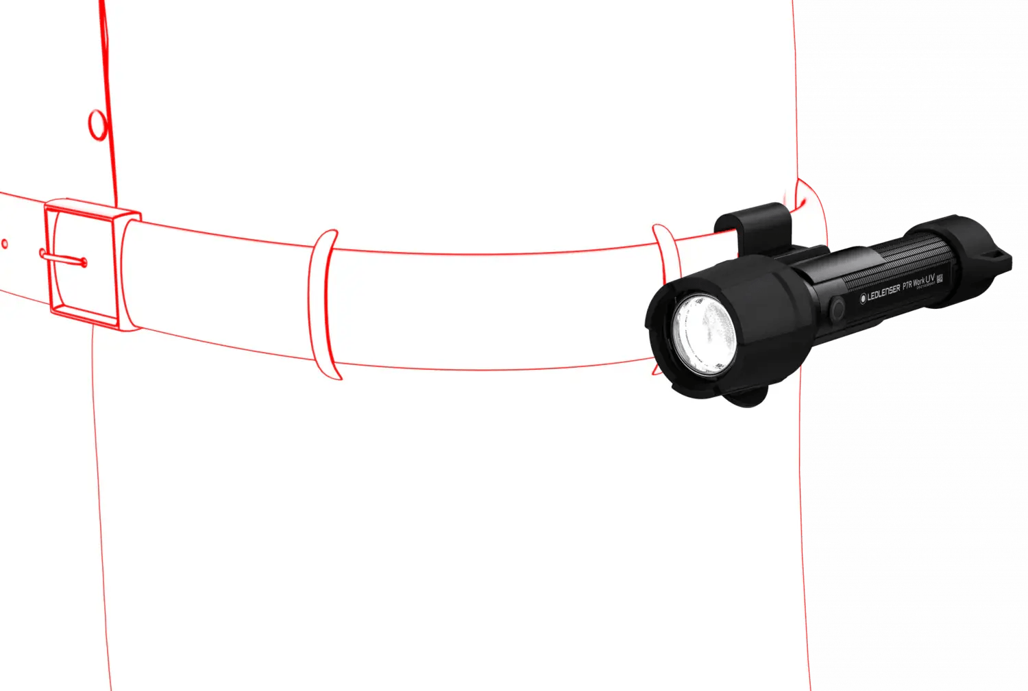 LANTERNA P7R WORK UV BLACK 1200LM ACUM USB - Articole de Vanatoare