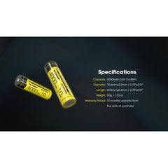 Nitecore NL1840HP Acumulator 18650 Li-Ion 4000 mAh PCB - Articole de Vanatoare