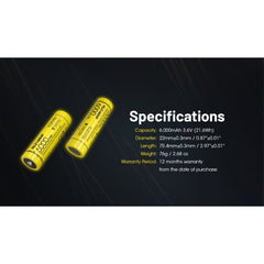 Nitecore NL2160HP High Drain Acumulator 21700 Li-Ion 6000 - Articole de Vanatoare