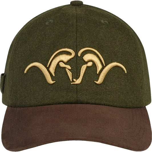 Sapca Blaser Suede Dark Olive Dark Brown articolevanatoare broderie aurie
