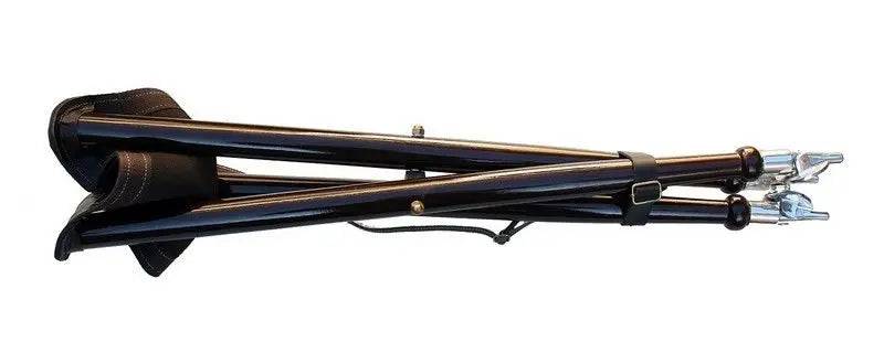 Scaun vanatoare pliabil piele varfuri metalice 75cm - Articole de Vanatoare