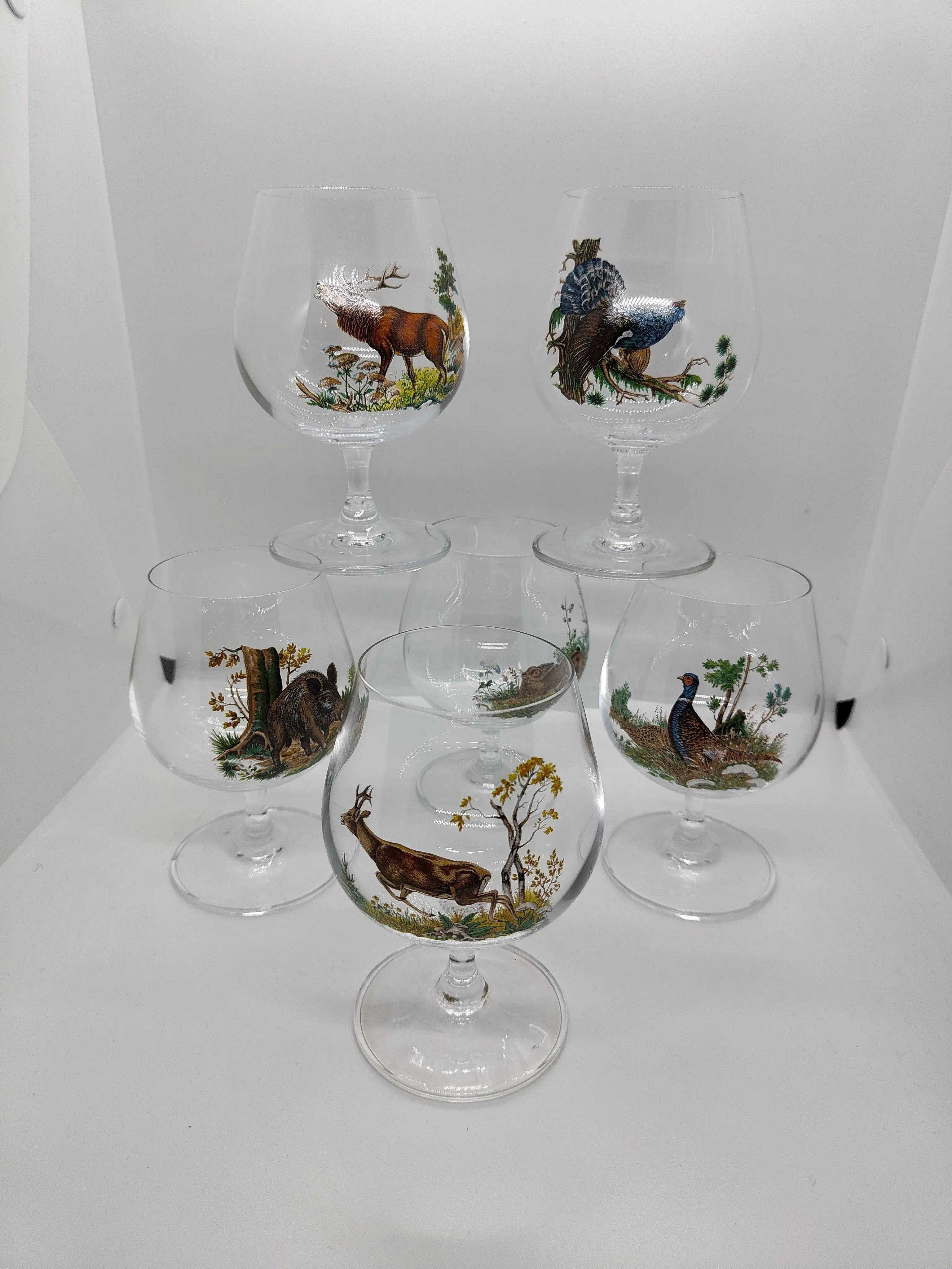 Set pahare coniac motiv vanatoare - Articole de Vanatoare