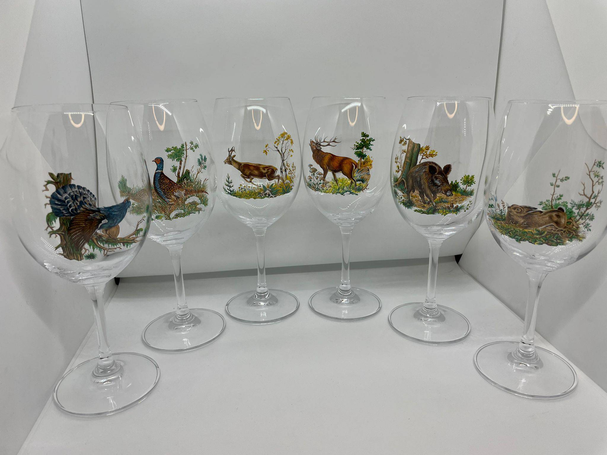 SET PAHARE VIN ROSU MOTIV VANATOARE 350ml - Articole de Vanatoare