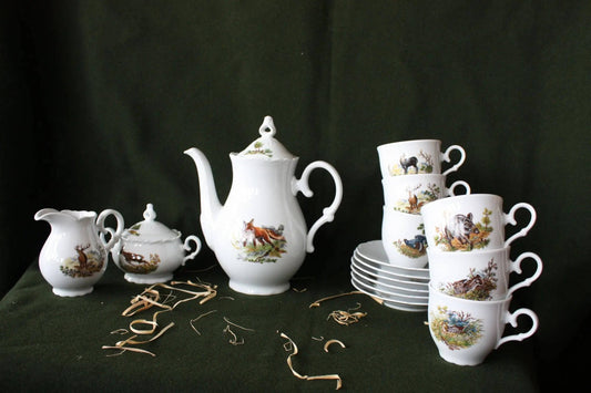 Set cafea ceai motive vanatoare - Articole de Vanatoare
