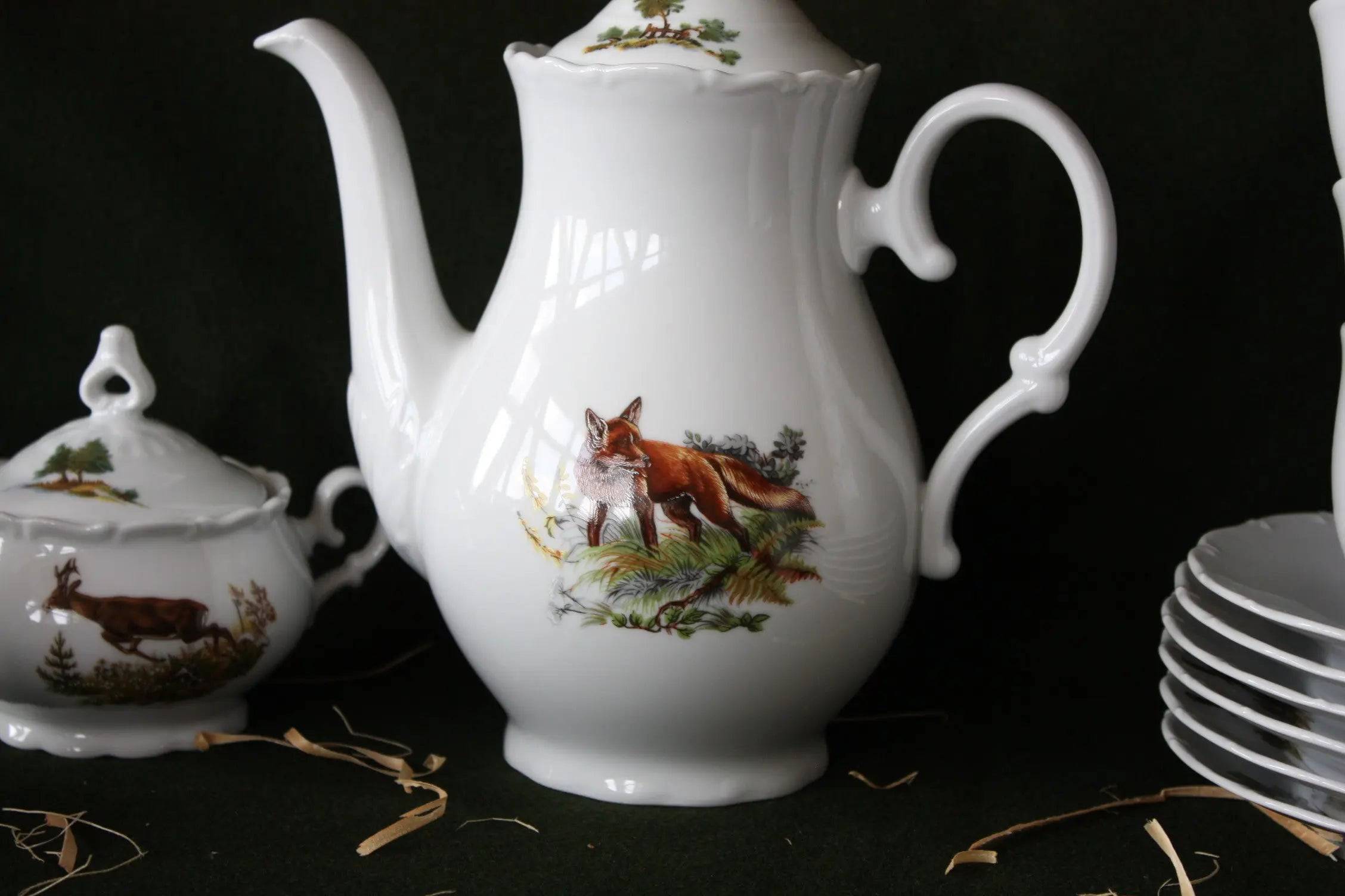 Set cafea ceai motive vanatoare - Articole de Vanatoare