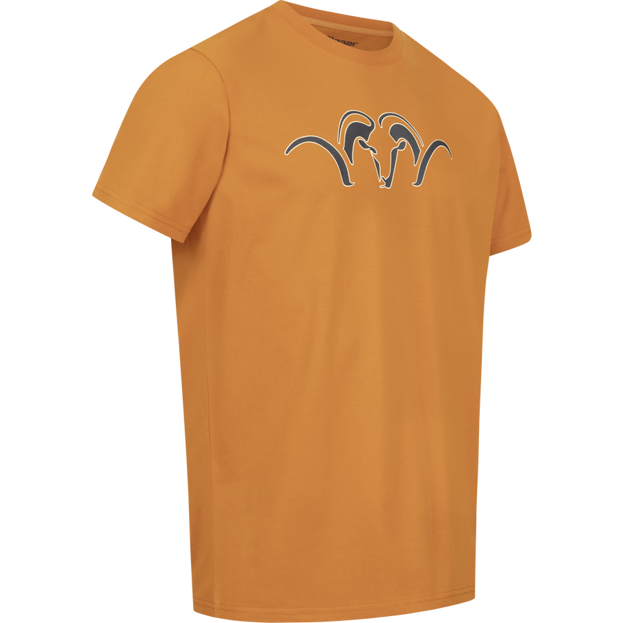 Tricou articolevanatoare Blaser Argali Outline rust cu guler rotund si imprimeu cap argali