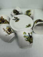 Set portelan 6 cesti cafea motiv vantoare