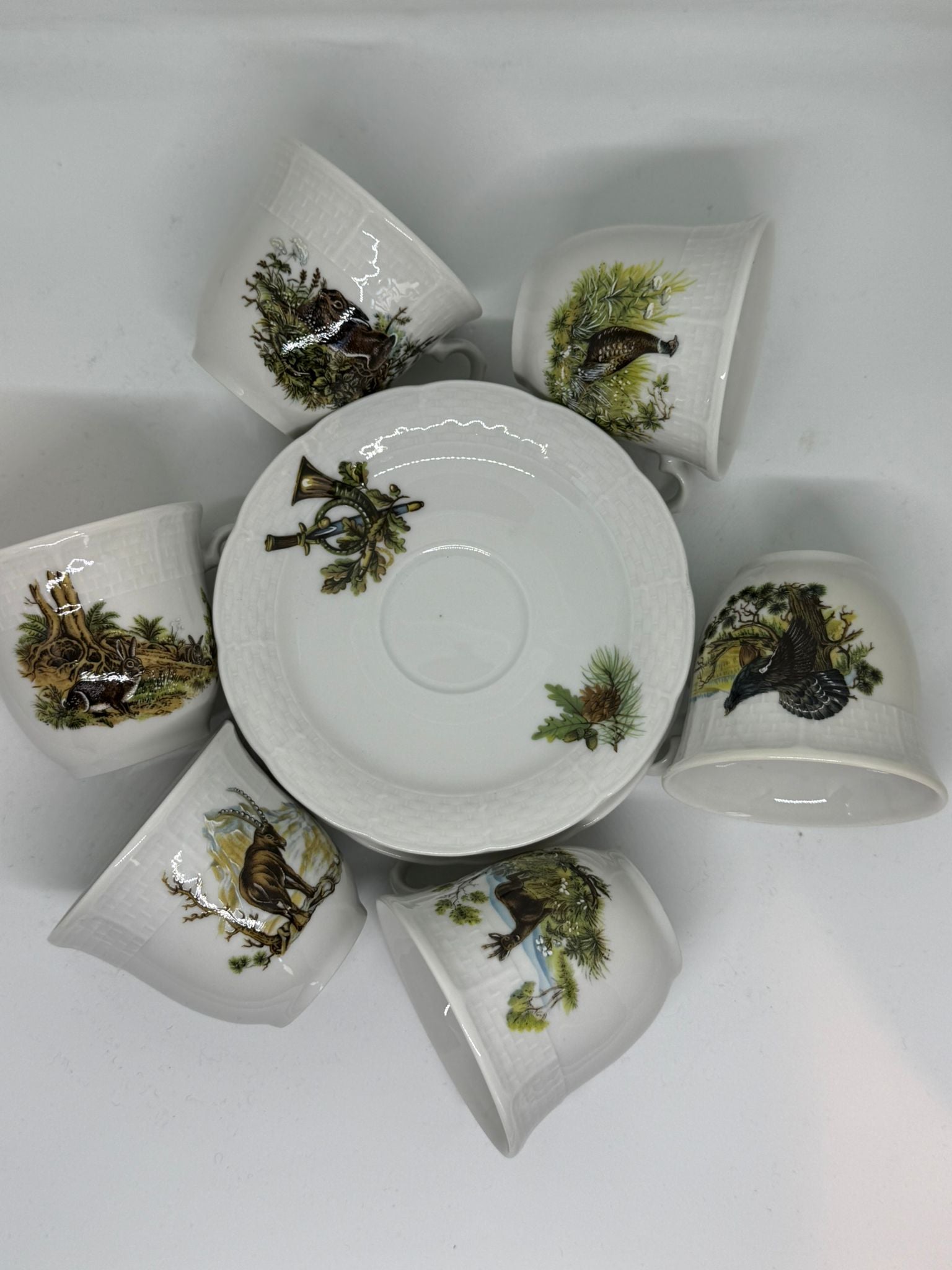 Set portelan cesti cafea motiv vantoare - Articole de Vanatoare