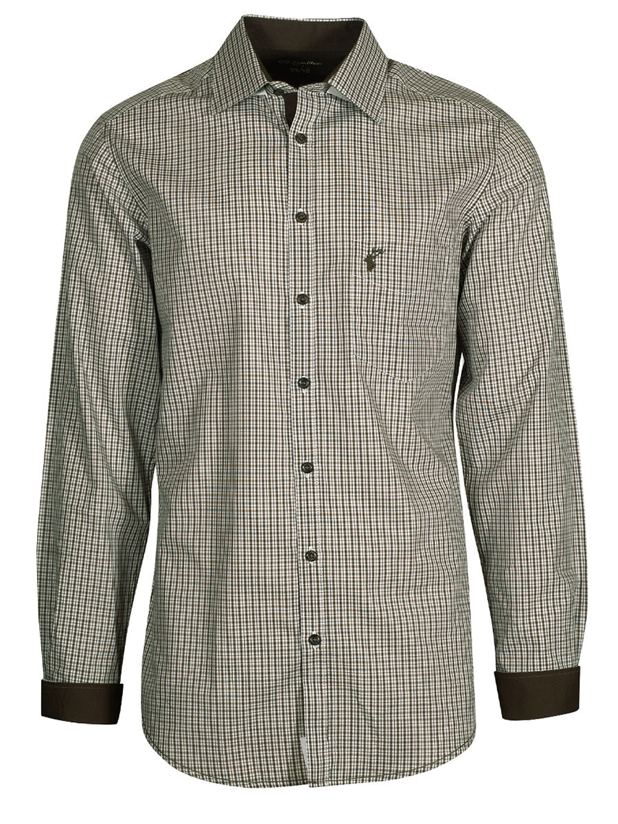 Camasa Orbis Trachten alb cu verde