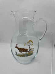 Carafa sticla decorata cu motive vanatoresti