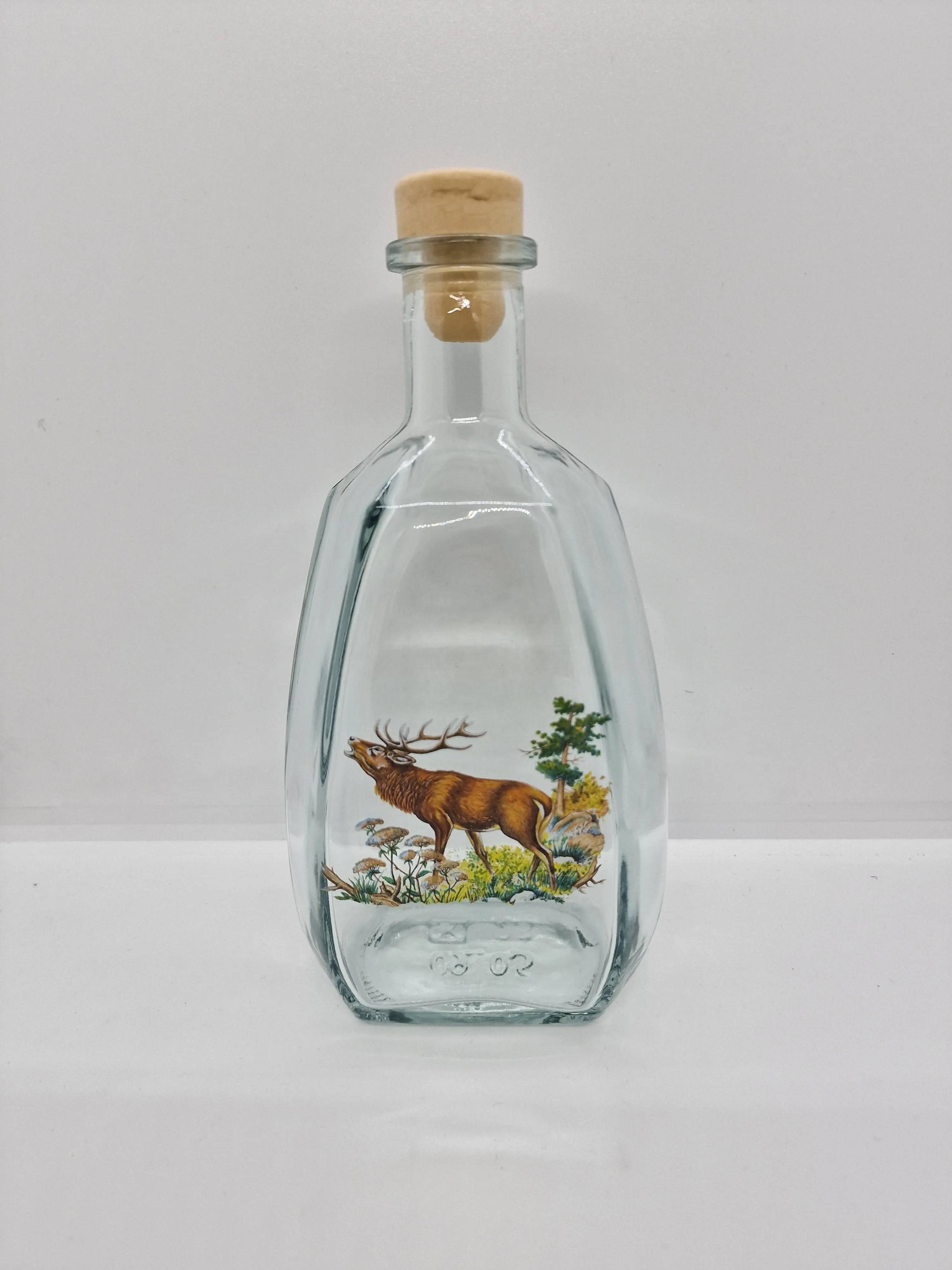 Sticla cu motive de vanatoare