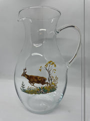 Carafa sticla decorata cu motive vanatoresti