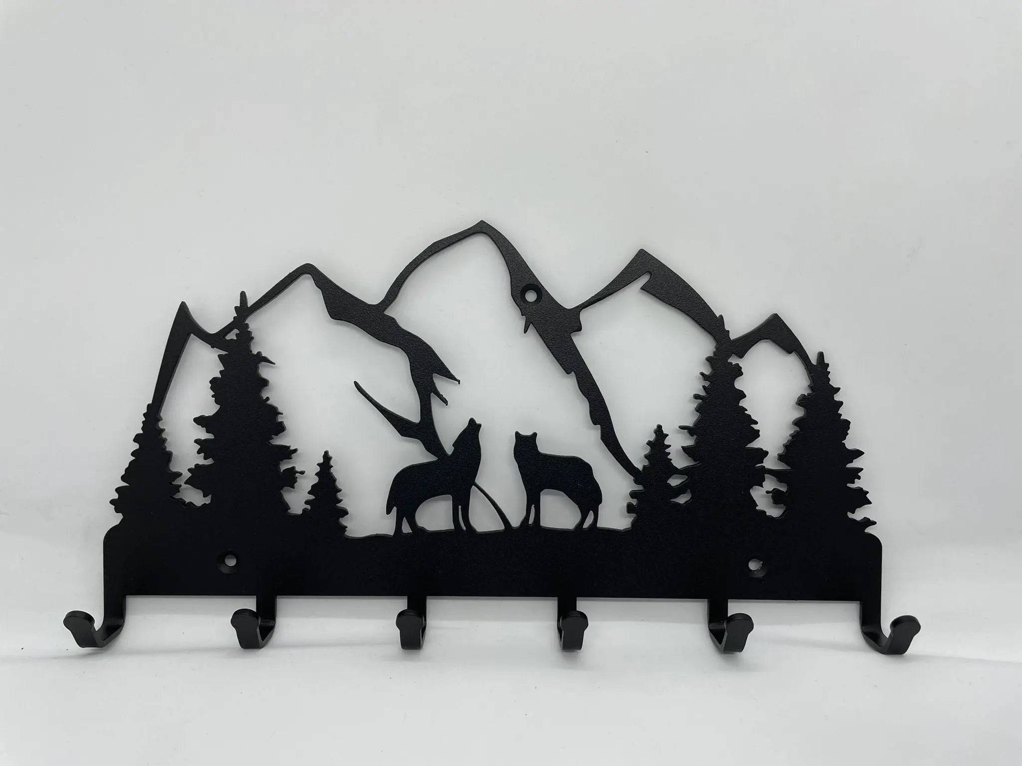 Cuier metalic pereche lupi