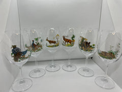 SET 6 PAHARE VIN ROSU MOTIV VANATOARE 450ml