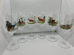 SET 6 PAHARE VIN ROSU MOTIV VANATOARE 450ml