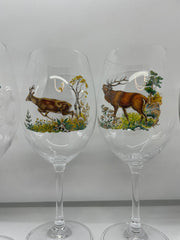 SET 6 PAHARE VIN ROSU MOTIV VANATOARE 450ml