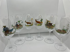 SET 6 PAHARE VIN ROSU MOTIV VANATOARE 450ml