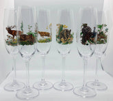 Set 6 pahare sampanie motiv vanatoare