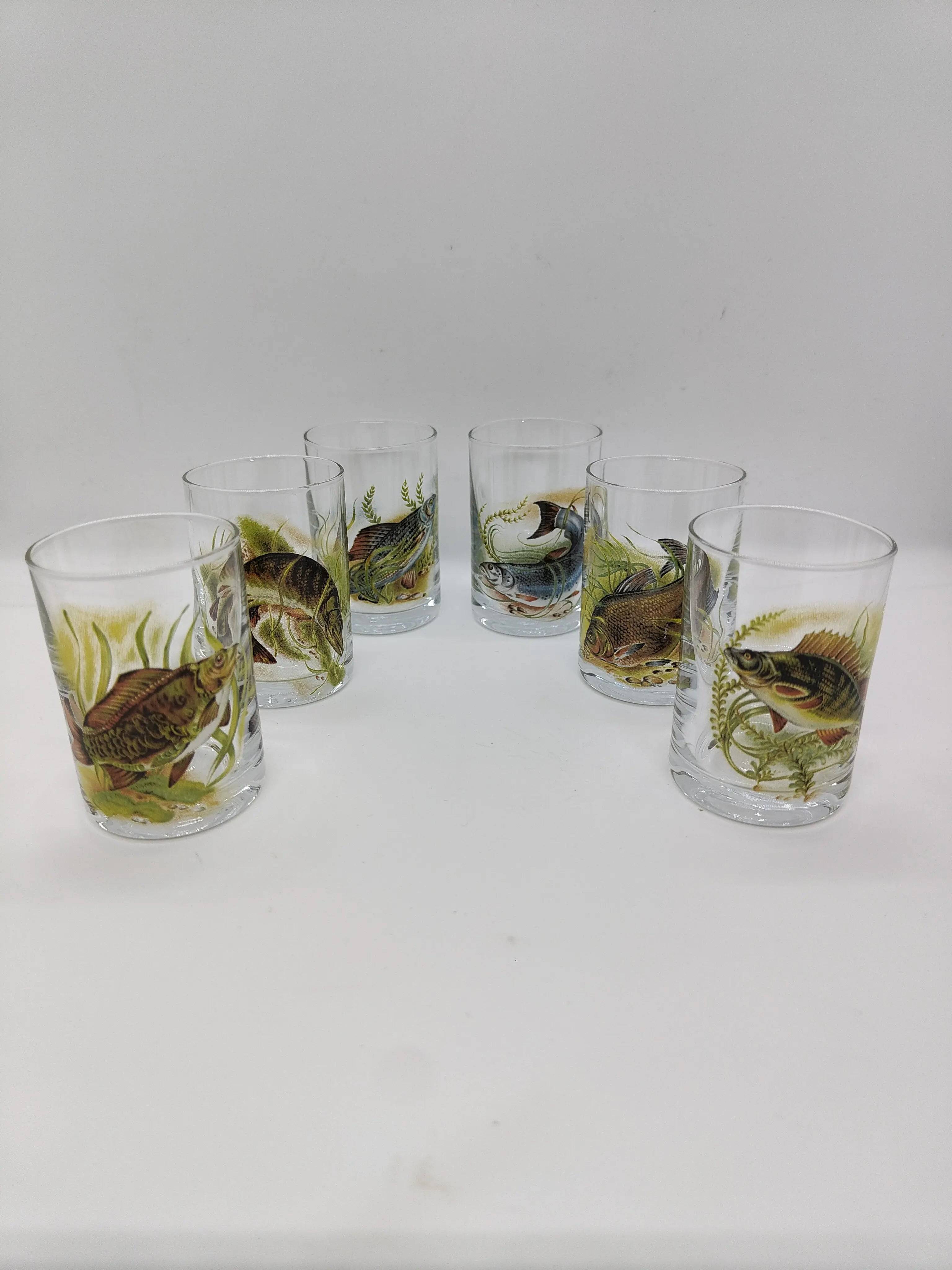 Set 6 pahare tarie motive pescaresti 50 ml