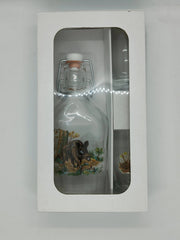 Set sticla cu 2 pahare tarie motiv vanatoare