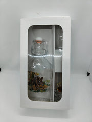 Set sticla cu 2 pahare tarie motiv vanatoare