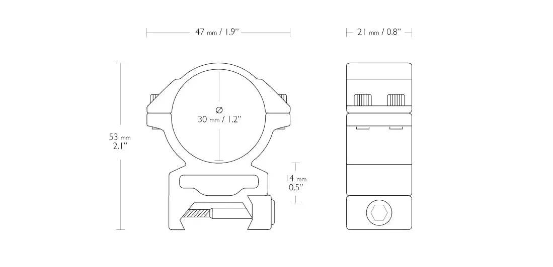 SET INELE HIGH 30MM PT SINA WEAVER - Articole de Vanatoare