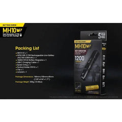 Nitecore MH10V2 Lanternă Profesionala Reîncărcabilă USB-C 1200 Lumeni - Articole de Vanatoare