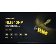 Nitecore NL1840HP, Acumulator 18650, Li-Ion, 4000 mAh, PCB, 10A