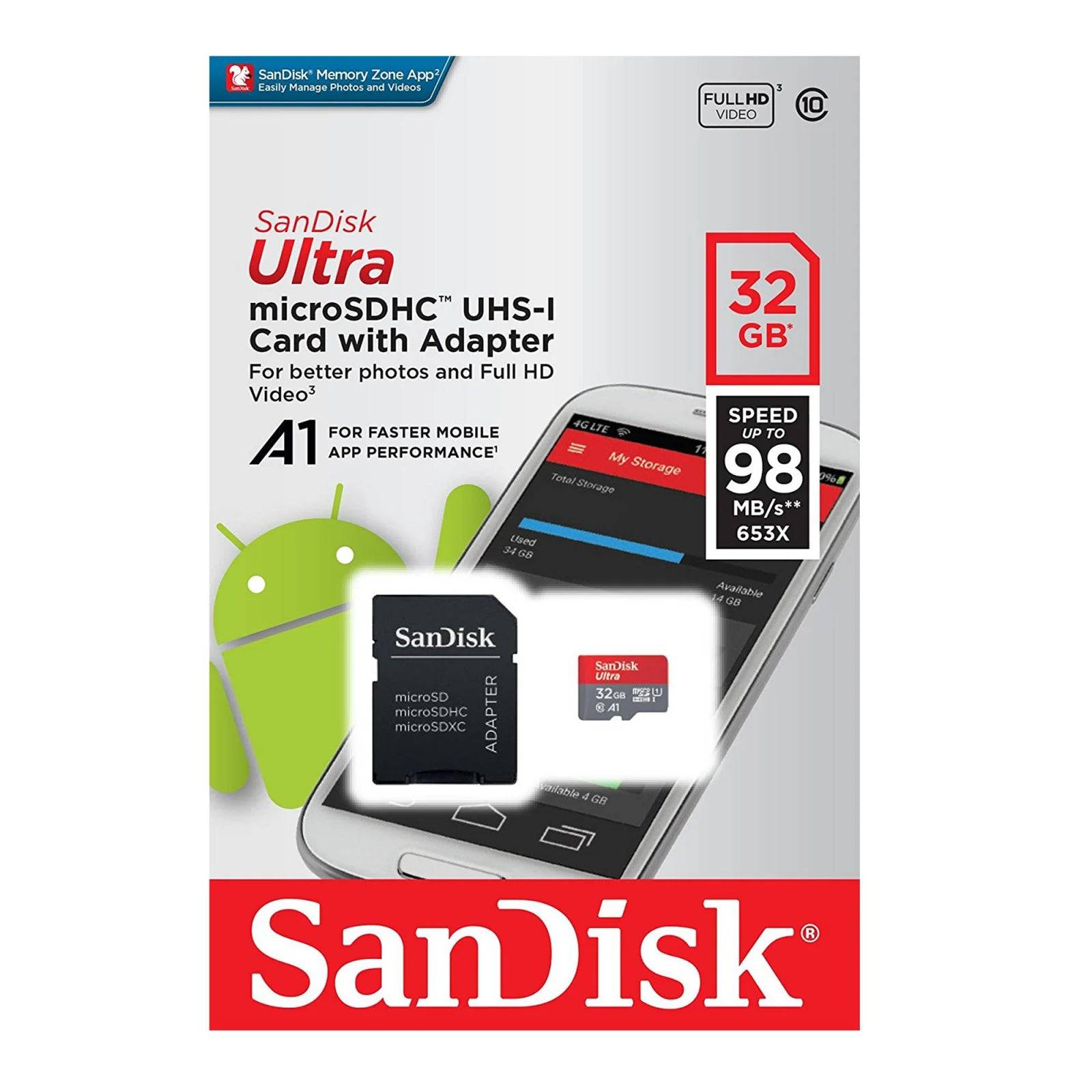 CARD DE MEMORIE MICRO SANDISK ULTRA SDSDUNR 32GB CLASA 10