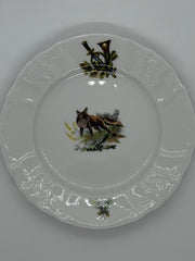 Set 18 piese farfurii ceramica motive vanatoare