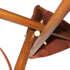 Scaun trepied, pliabil, piele vanatoare