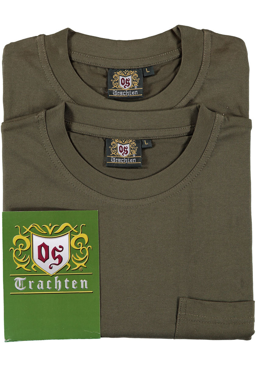 Set 2 Tricouri Orbis cu buzunar si broderie cerb