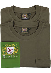 Set 2 Tricouri Orbis cu buzunar si broderie cerb