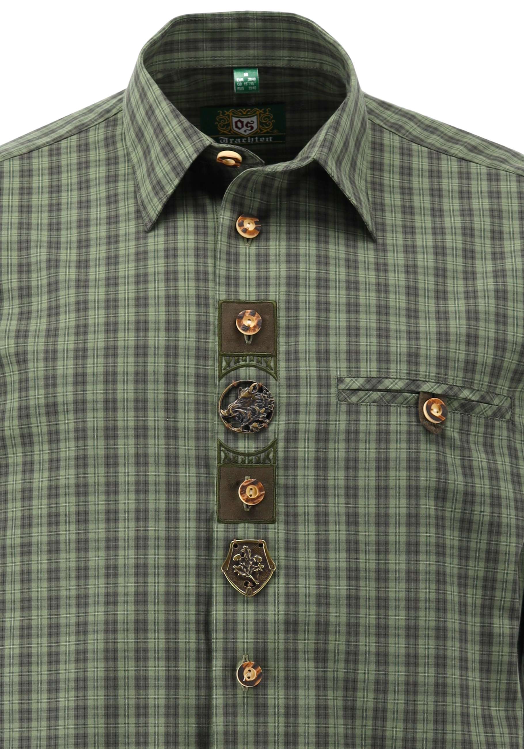 Camasa Orbis carouri si pin mistret - Dark Green