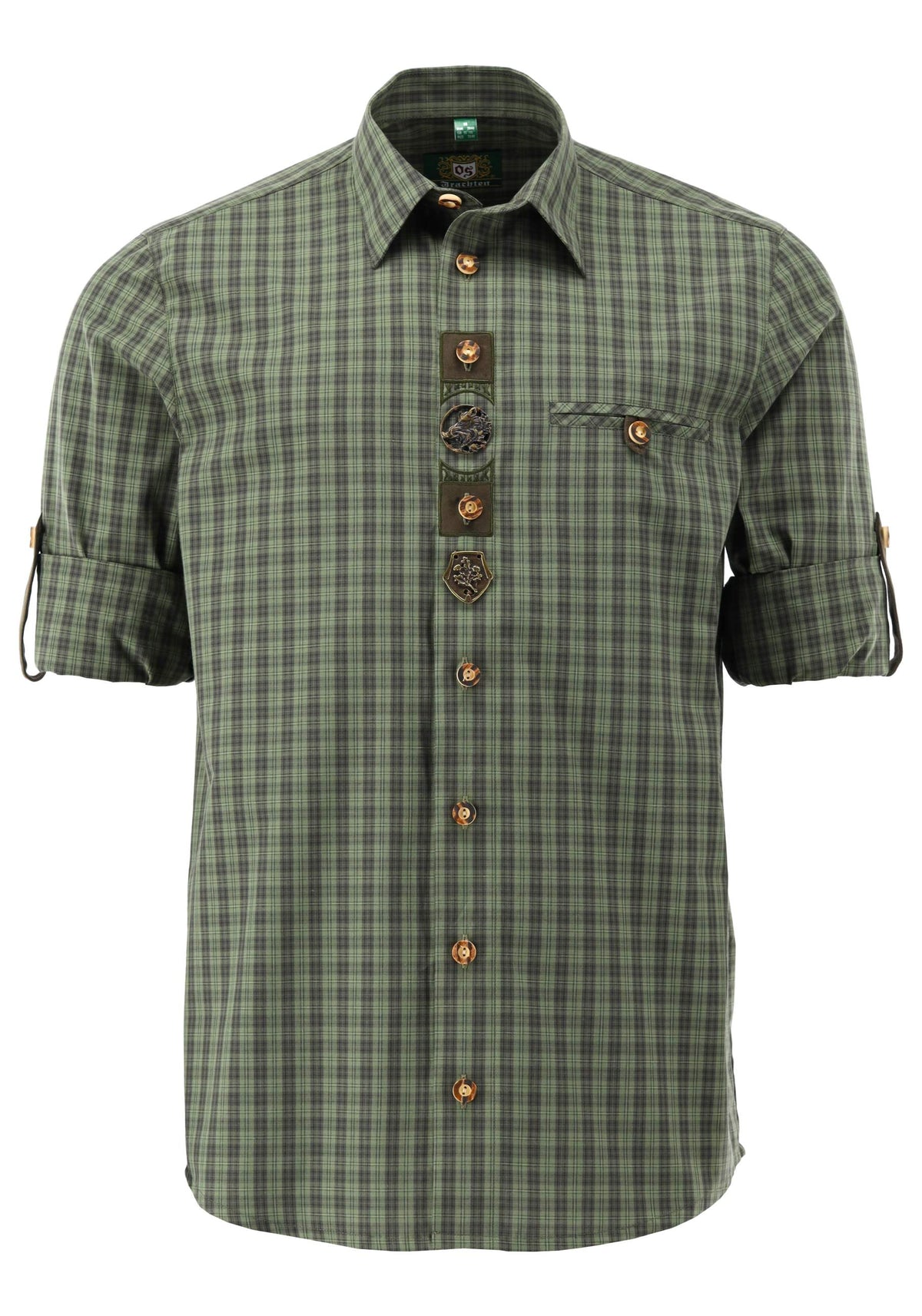 Camasa Orbis carouri si pin mistret - Dark Green