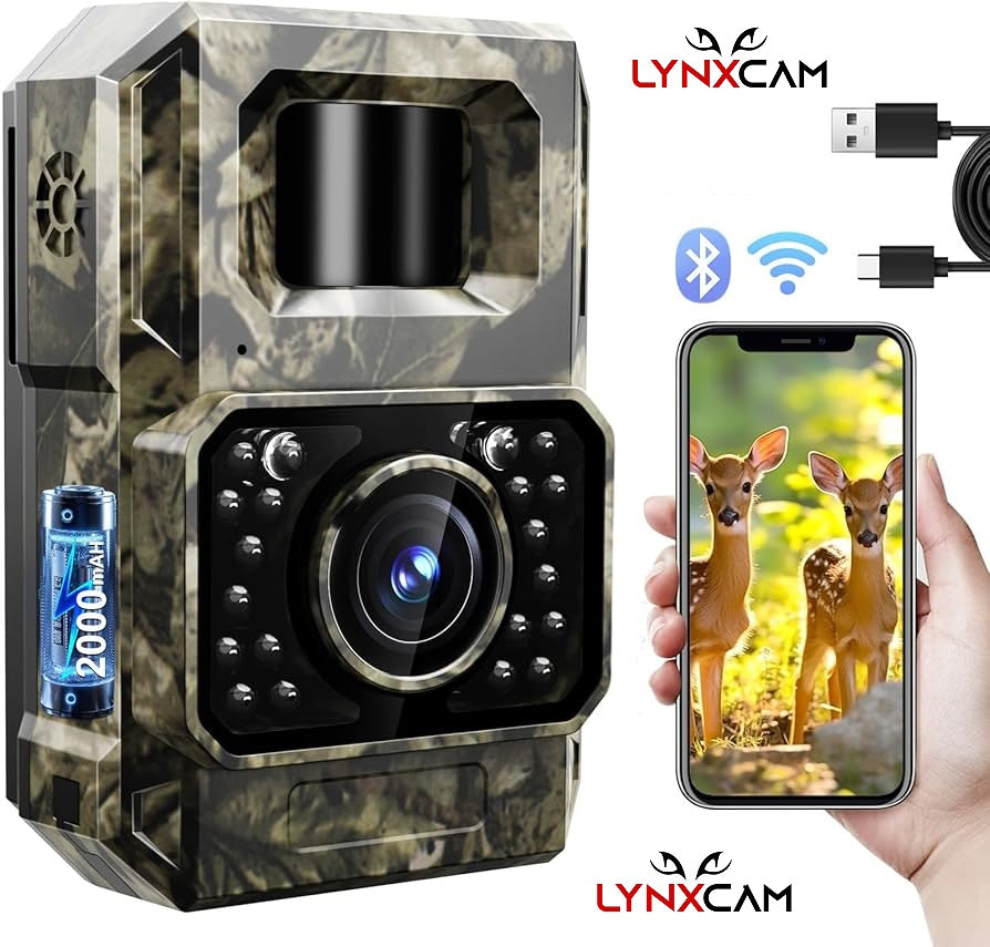 LYNXCAM Camera monitorizare 48 MP 30FPS  WiFi Bluetooth FULL HD leduri invizibile ,panou solar