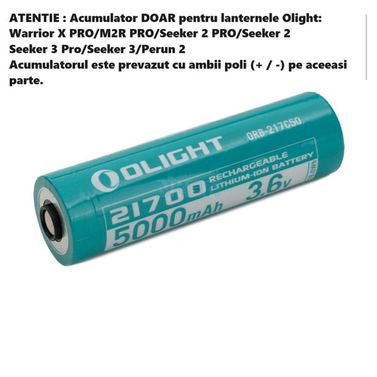Acumulator Olight 21700 li-ion 5000mAh DEDICAT - Articole de Vanatoare