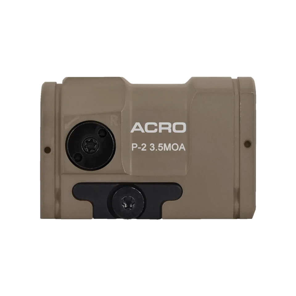 Dispozitiv ochire punct rosu Aimpoint Acro P2 FDE 3.5 MOA vedere laterala articolevanatoare