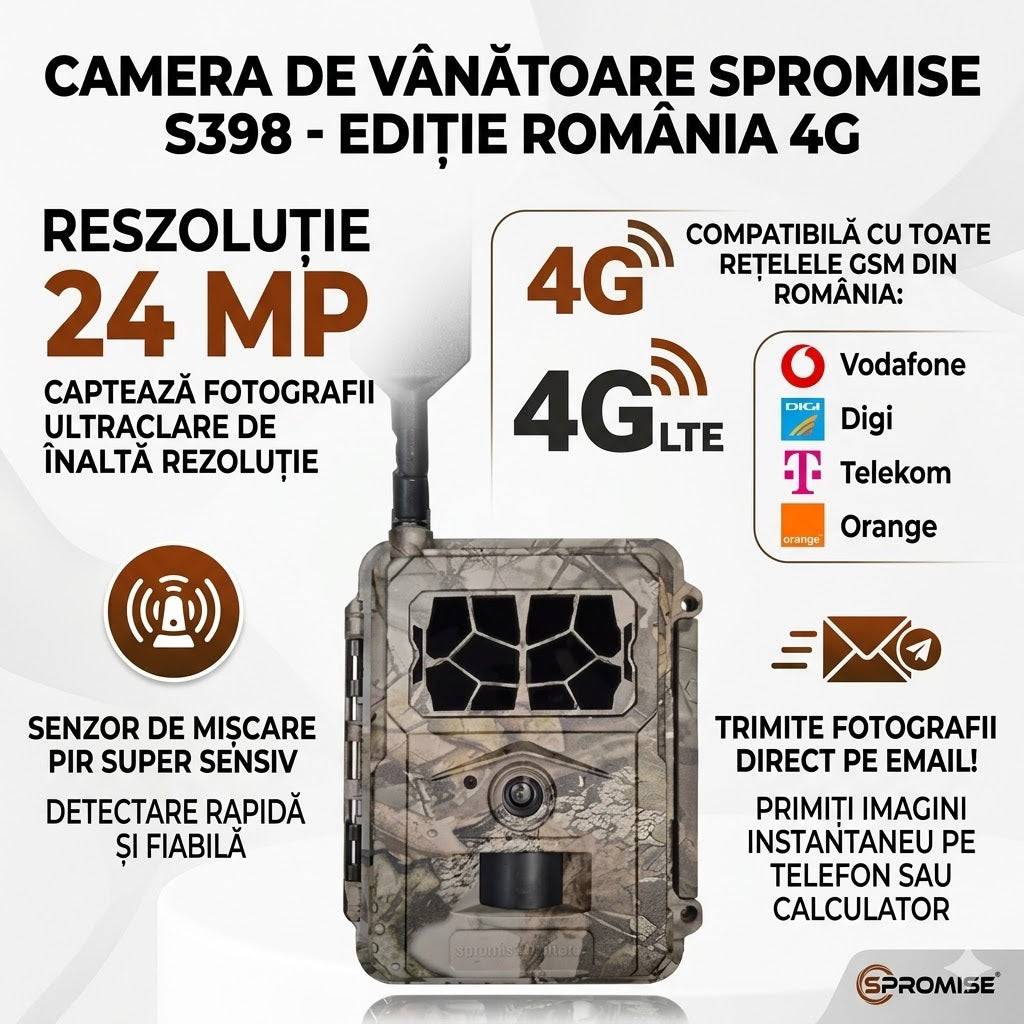 Camera Spromise S398 24MP leduri nedetectabile  4G