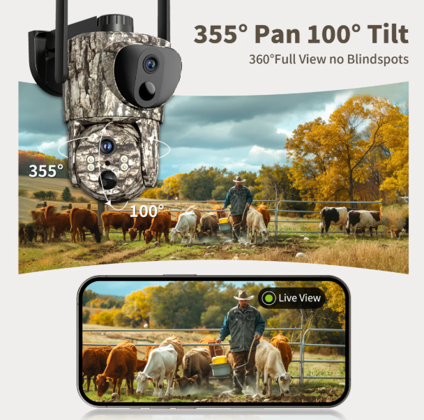 LYNXCAM LX4 Camera rotativa Dual Lens  4G Live  PTZ 360°