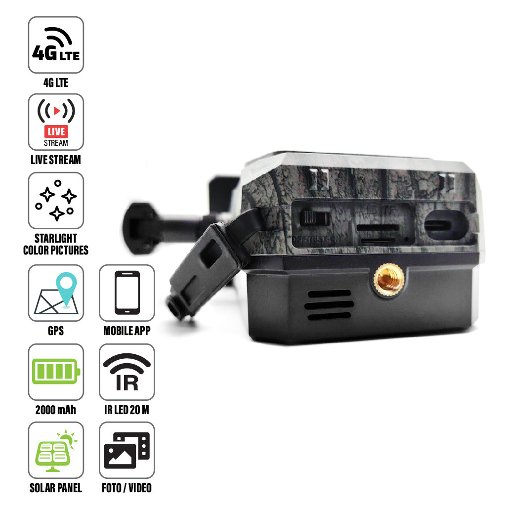 LYNXCAM Camera cu GPS live vision APP 4G LTE   video 2K si panou solar