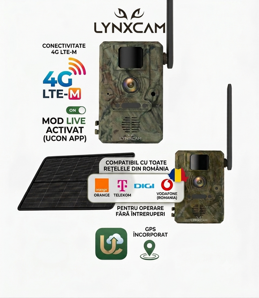 LYNXCAM LX3 camera live 4G GPS articolevanatoare panou solar camuflaj