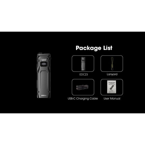 Nitecore EDC23 Lanterna Reîncărcabilă USB-C - Articole de Vanatoare