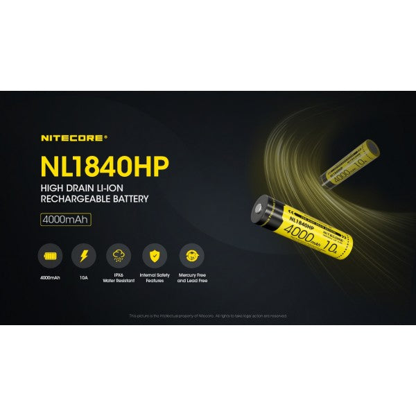 Nitecore NL1840HP Acumulator 18650 Li-Ion 4000 mAh PCB - Articole de Vanatoare