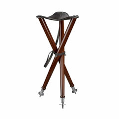 Scaun vanatoare pliabil piele varfuri metalice 75cm - Articole de Vanatoare
